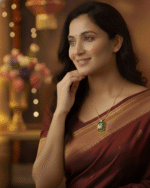 model wearing Tarnish Free Emerald Cut Butterfly Necklace, Waterproof Stainless Steel Gold Plated