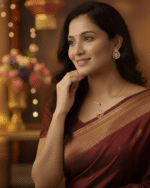 model wearing Tarnish Free Rose Gold Pendant Earring Set, Stainless Steel Teardrop Pendant Set