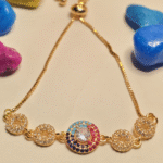 Tarnish Free Slider Bracelet Gold Plated, Stainless Steel Multi Color CZ Bracelet