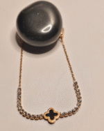 Tarnish Free Clover Bracelet Rose Gold, Stainless Steel Tennis Chain Bracelet