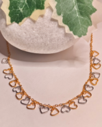 Gold and Silver Dainty Necklace Gifting, Everyday Wear Minimalist Heart Chain