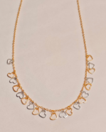 Dual Tone Heart Charm Necklace, Tarnish Free Love Chain India