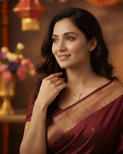 model wearing Daily Wear Diamond Look Chain Gifting, Adjustable Box Chain Butterfly Pendant, CZ Stone Butterfly Design Necklace