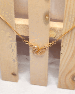 Daily Wear Diamond Look Chain Gifting, CZ Swan Design Box Chain Necklace, Modern Minimalist Gold Pendent