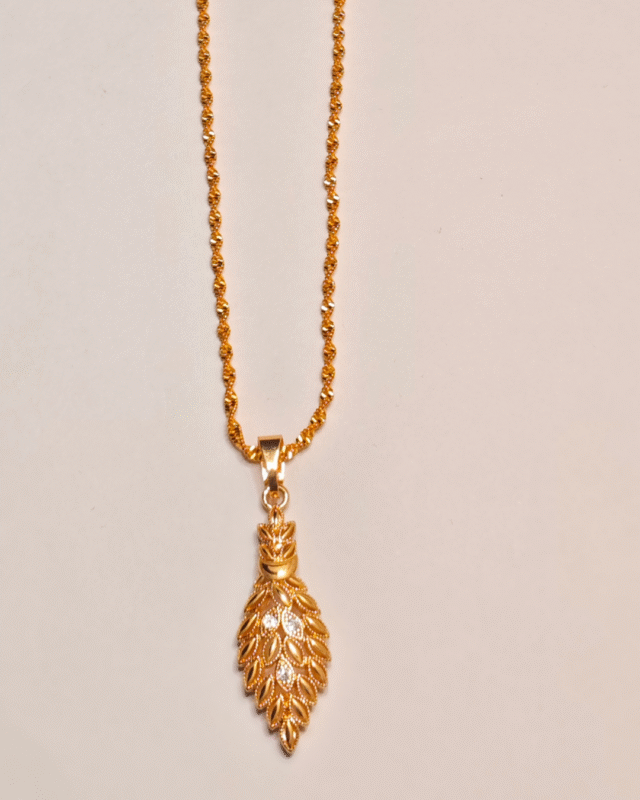 Gold Plated Pinecone Pendant Necklace, Tarnish Free Traditional Locket India
