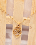 Ornate Gold Locket Gifting, Antique Style Heart Chain Necklace, Everyday Wear Link Chain Gold Pendent