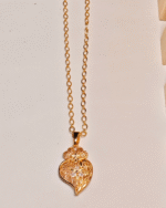 Traditional Gold Plated Heart Pendant, Tarnish Free Filigree Chain India