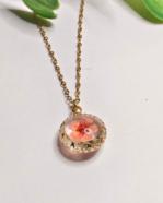 Flower Necklace India, Gold Plated Round Flower Pendant