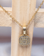 Square CZ Pendant Gifting, Tarnish Free Pendent Set, Pave Diamond Look