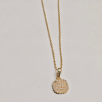 Gold Plated Cluster Pendant for Women, Stainless Steel Pave Necklace India