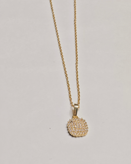 Gold Plated Cluster Pendant for Women, Stainless Steel Pave Necklace India