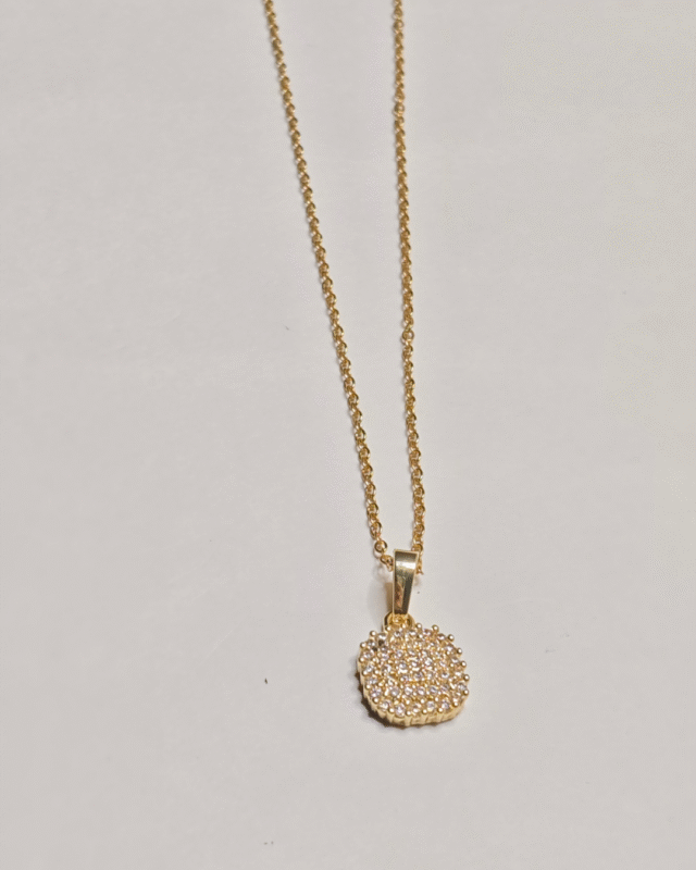Gold Plated Cluster Pendant for Women, Stainless Steel Pave Necklace India