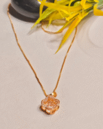 Pave Diamond Look Daily Wear Chain, Lucky Charm Gold Pendant Gifting