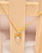Round CZ Diamond Look Chain Gifting, Everyday Wear Box Chain Necklace