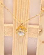 Pave Solitaire Diamond Look Chain, Everyday Wear Gold Pendent Gifting, CZ Flower Design Necklace