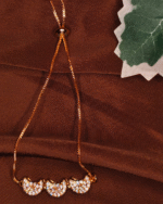 Gold Plated Pave Crescent Bolo Bracelet, Tarnish Free Adjustable Slider Bracelet