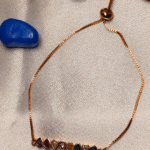 Rose Gold Plated Multi-Stone Bar Bracelet, Tarnish Free Adjustable Bolo Slider India