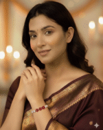 Rose Gold Plated Red Flower Bolo Bracelet | Tarnish Free Adjustable Slider - Image 2