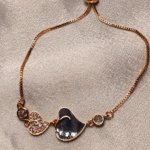 Rose Gold Pave and Enamel Heart Bracelet, Tarnish Free Adjustable Slider Bracelet