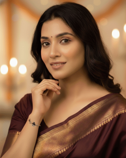 model wearing Rose Gold Pave and Enamel Heart Bracelet, Tarnish Free Adjustable Slider Bracelet