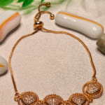 Gold Plated Pave Multiple Heart Bracelet, Tarnish Free Adjustable Bolo Slider