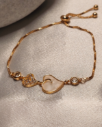 Rose Gold Pave Mother of Pearl Heart Bracelet, Tarnish Free Adjustable Slider Bracelet