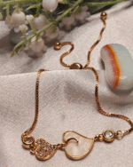 Rose Gold Pave Mother of Pearl Heart Bracelet, Tarnish Free Adjustable Slider Bracelet