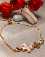 Rose Gold Pink Shell Butterfly Bracelet, Tarnish Free Adjustable Slider Bracelet