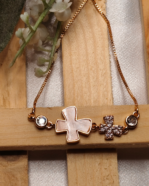 Rose Gold Pink Shell Butterfly Bracelet, Tarnish Free Adjustable Slider Bracelet