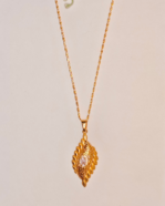 Traditional Gold Plated Marquise Pendant, Tarnish Free Ornate Eye Locket India