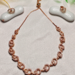 Rose Gold Infinity Nacklace and Earrings Set, Tarnish Free Rose Gold Set India