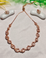 Rose Gold Infinity Nacklace and Earrings Set, Tarnish Free Rose Gold Set India