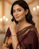 model wearing Everyday Wear Slider Chain Bracelet, CZ Stone Ball Charm Bracelet Gifting, Modern Silver Chain Bracelet for Women