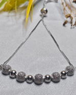 Silver Plated Adjustable Bolo Bracelet, Tarnish Free Pave Bead Bracelet India