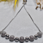 Silver Plated Adjustable Bolo Bracelet, Tarnish Free Pave Bead Bracelet India