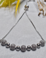 Silver Plated Adjustable Bolo Bracelet, Tarnish Free Pave Bead Bracelet India