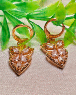 Everyday Wear Secure Huggie Earrings, Clear Stone Heart & Wing Design, Anniversary Gifting CZ Marquise Cut