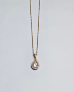 Solitaire Pendant for Women, Everyday Gold Plated Pendent detail shot