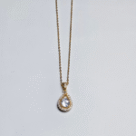Solitaire Pendant for Women, Everyday Gold Plated Pendent detail shot