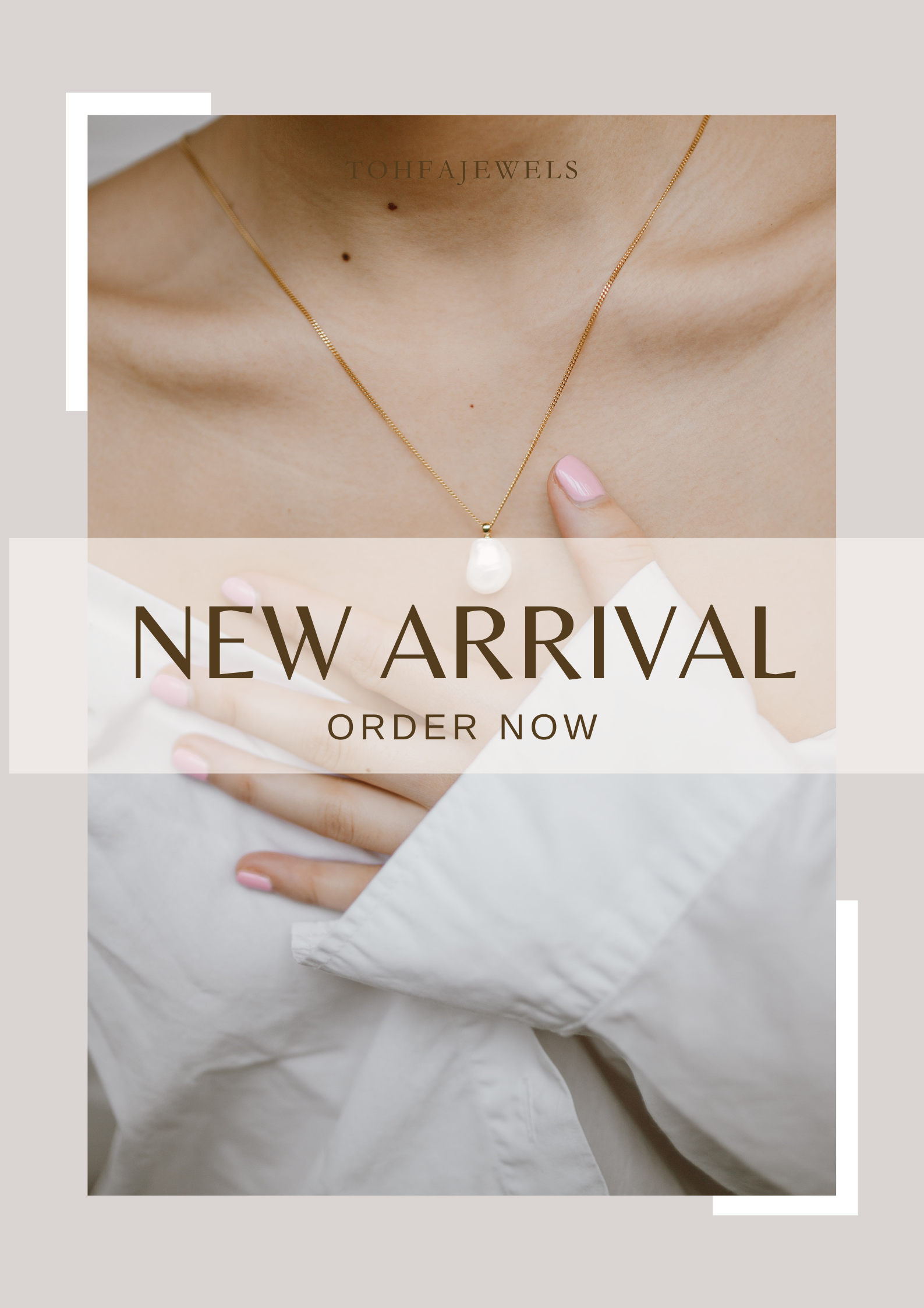 Cream Elegant New Arrival Poster